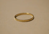 14K Gold Ring, Cutting texture, Shiny Cut, Line Pattern ring, solid gold thin ring, bridesmaid ring jewelry - TGR013