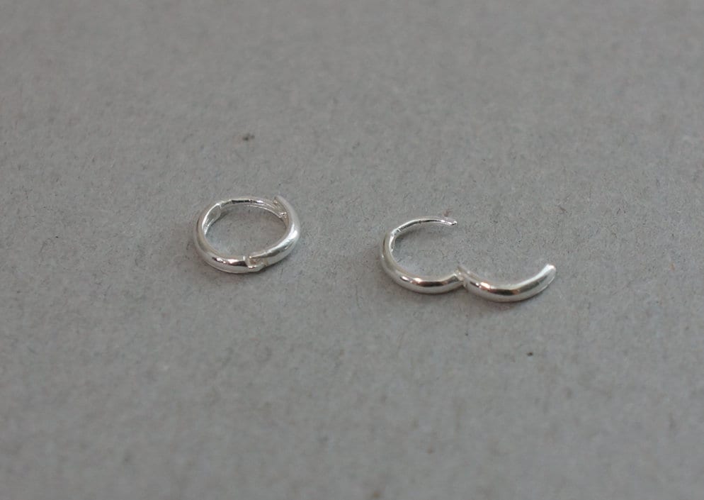 925 Sterling Silver Earrings, Round hoop earring 7mm, 8mm, 9mm