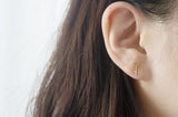 10K Solid Gold Classic Key Stud Earrings Real gold - TGE052