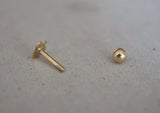 14K Solid Gold Tiny Ace Of Spade End Barbell Piercing 18G, 3/16" 5mm Post Real Gold - TGP4001