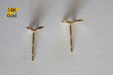 14K Solid Gold Stud Earrings, Butterfly Yellow Gold Rose Gold Studs - TGE41005