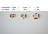 10K Solid Gold Round Small Hoop Earrings 10k 14K Rose Yellow Real Gold - TGE111