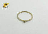 14K Gold Ring, Tiny CZ Solid Gold Ring - TGR207