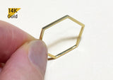 14K Solid Gold Hexagon Ring, Geometric Ring - TGR216