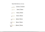14K Solid Gold Natural Real Pearl Stud Earrings, 2.5mm,3mm,4mm,5mm,6mm,8mm Tiny Stud Yellow Gold Earrings - TGE40007