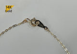 14K Solid Gold Bracelet, 14K Yellow Gold thin Chain Bracelet Chain - TGN006