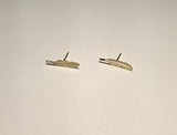10K Solid Gold Tiny Feather Earrings Real Gold - TGE087