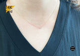 14K Solid Gold BIRTHSTONE Necklace, White Topaz 2mm, 3mm Necklace, Natural Stone Necklace