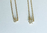14K Solid Gold BIRTHSTONE Necklace, White Topaz 2mm, 3mm Necklace, Natural Stone Necklace
