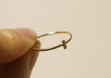 14K Gold Ring, Cross Ring, Modern Ring - TGR006