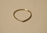 14K Solid Gold Water Thin Line Drop Ring - TGR014