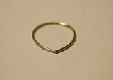 14K Solid Gold Water Thin Line Drop Ring - TGR014