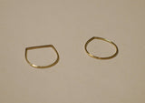 14K Solid Gold Ring Thin Real Gold Angulate Line Thinring - TGR016