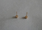 10K Solid Gold Stud Earrings Cylinder Tiny Geometric Thick Circle Real Gold - TGE094