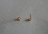 10K Solid Gold Stud Earrings Cylinder Tiny Geometric Thick Circle Real Gold - TGE094