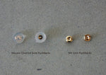 14K Solid Gold Stud Earrings, Cubic Zirconia Earrings