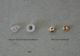 14K Solid Gold Stud Earrings, Cubic Zirconia Earrings