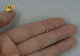 14K Solid Gold Stud Light Weight Ball Earrings, Yellow Gold Ball Earrings, Real Gold - TGE41013