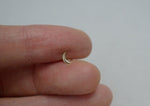 10K Solid Gold Tiny Convex Crescent Moon End Barbell Piercing 18G, 1/4" 6mm Post Real Gold - TGP0002