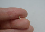 10K Solid Gold Tiny Convex Crescent Moon End Barbell Piercing 18G, 1/4" 6mm Post Real Gold - TGP0002