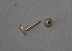 10K Solid Gold Tiny Convex Crescent Moon End Barbell Piercing 18G, 1/4" 6mm Post Real Gold - TGP0002