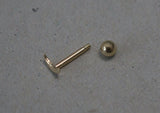 10K Solid Gold Tiny Convex Crescent Moon End Barbell Piercing 18G, 1/4" 6mm Post Real Gold - TGP0002