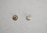 10K Solid Gold Tiny Peace Stud Earrings Real Gold - TGE085