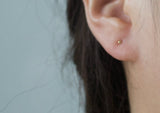 14K Solid Gold Stud Light Weight Ball Earrings, Yellow Gold Ball Earrings, Real Gold - TGE41013
