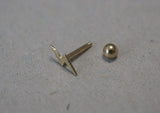 10K Solid Gold Lightning Bolt End Barbell Ball Piercing 18G, 1/4" 6mm Post, Solid Gold, 10K Real Gold - TGP0004