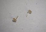 10K Solid Gold Tiny Peace Stud Earrings Real Gold - TGE085