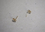 10K Solid Gold Tiny Peace Stud Earrings Real Gold - TGE085