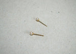 14K Solid Gold Natural Real Pearl Stud Earrings, 2.5mm,3mm,4mm,5mm,6mm,8mm Tiny Stud Yellow Gold Earrings - TGE40007