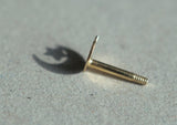 14K Solid Gold Tiny Convex Crescent Moon End Barbell Piercing 18G, 3/16" 5mm Post Real Gold - TGP4002