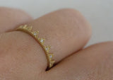 14K Gold Ring, Classic Crown Ring with White CZ, solid gold, gold ring, bridesmaid ring jewelry - TGR008