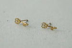 10K Solid Gold Classic Key Stud Earrings Real gold - TGE052