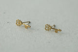 10K Solid Gold Classic Key Stud Earrings Real gold - TGE052