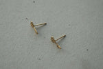 10K Solid Gold Classic Key Stud Earrings Real gold - TGE052