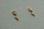 10K Solid Gold Classic Key Stud Earrings Real gold - TGE052