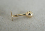 14K Solid Gold Tiny Zirconia Flower End Barbell Piercing 18G, 3/16" 5mm Post Real Gold - TGP4004