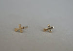 10K Solid Gold Cross Stud Earrings Real Gold - TGE057