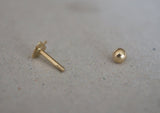14K Solid Gold Tiny Ace Of Spade End Barbell Piercing 18G, 3/16" 5mm Post Real Gold - TGP4001