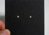 14K Solid Gold Stud Earring, Tiny Lucky Clover White CZ Earring - TGE40003