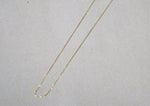 14K Solid Gold Necklace, Thin Chain, Tiny Thin Pendant, 14K Yellow Gold Chain Necklace, Solid Gold Pendant Chain - TGN006