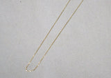 14K Solid Gold Necklace, Thin Chain, Tiny Thin Pendant, 14K Yellow Gold Chain Necklace, Solid Gold Pendant Chain - TGN006