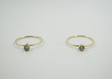 14K Solid Gold Drop Ring, White Cubic Zirconia Ring, Engagement Ring - TGR010