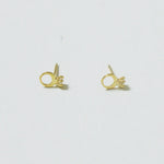 10K Solid Gold Tiny Cubic Ring CZ Stud Earrings Real Gold - TGE053