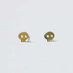 10K Solid Gold Tiny Skull Stud Earrings 14K Available Real Gold - TGE082