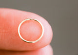 14K Solid Gold Tiny Hoop Cartilage Earring Gold Helix Hoop Ring, Piercing, 8, 12, 16, 20 mm - TGE4201