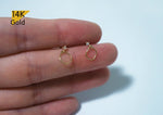 14K Solid Gold Tiny Cubic Zirconia Thin Line Elegant Studs Earrings - TGE40005