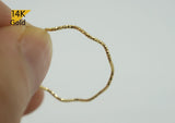 14K Gold Thin Wave Stacking Ring, Thin Ring, Solid Gold Ring, Ripple Ring - TGR201